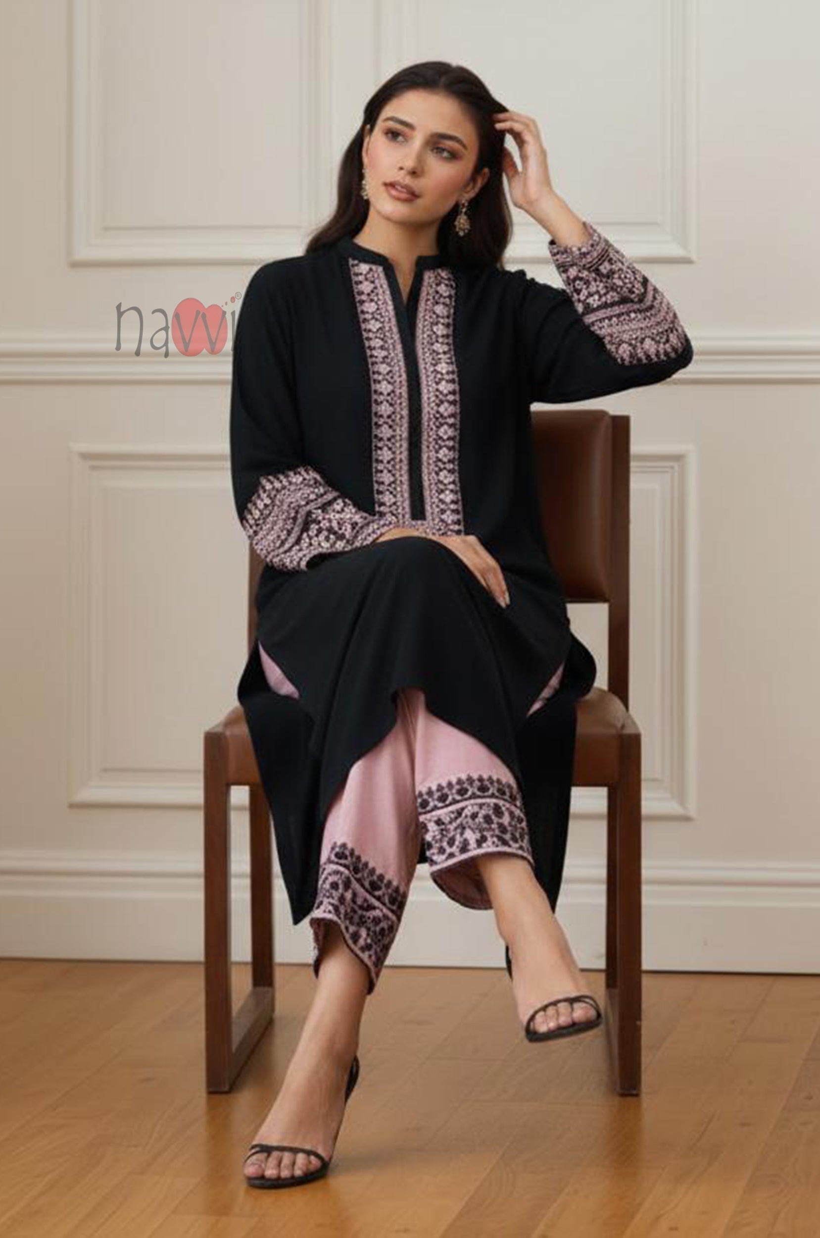 Classic Grace Embroidered Kurta Pant Set