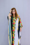 Tropical Print Kaftan Dress