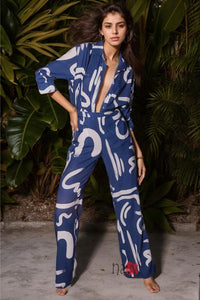 Blue Scribble Co-ord Set