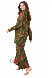 Green Scribble Co-ord Set