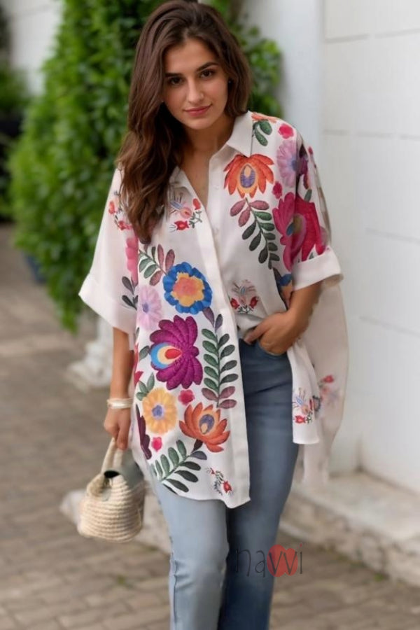 High Low Printed Shirt