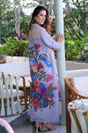Elegant Peacock & Floral Printed Dress