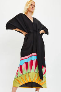 Black and Bold Georgette Kaftan Dressi