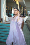 Lavender Embroidered Kaftan Style Kurta Set