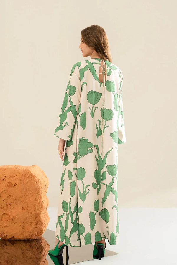 Earthy French Moss Dress