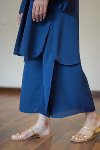 Blue Korean Overlapping Co-Ord Set