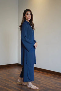 Blue Korean Overlapping Co-Ord Set