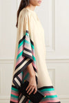 Beige Geometric Kaftan Dress