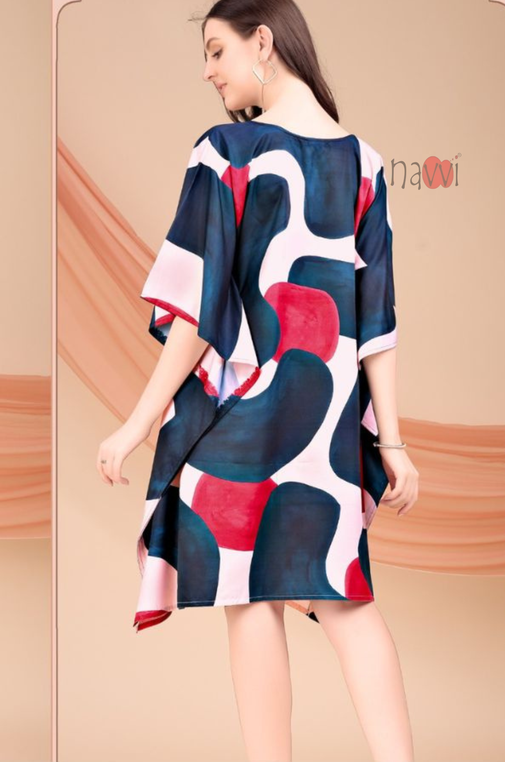 Bash Blue Red Kaftan Dress
