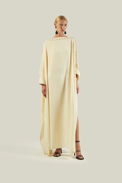 Mila Buttoned Crepe Kaftan