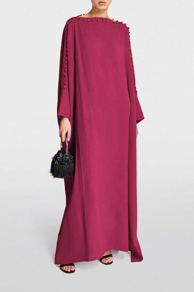 Mila Buttoned Crepe Kaftan