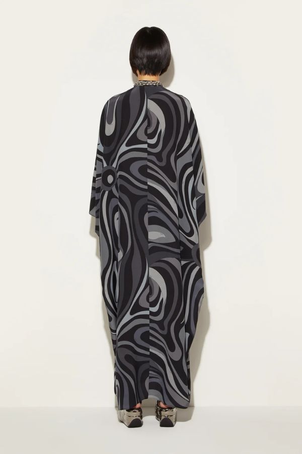 Geometric Print Hand Work Kaftan