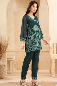 Green Embroidery Kurta Pant Set