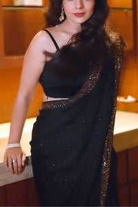 Black Saree with Swaroski