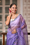 Digital Print Organza Saree with Work