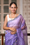 Digital Print Organza Saree with Work