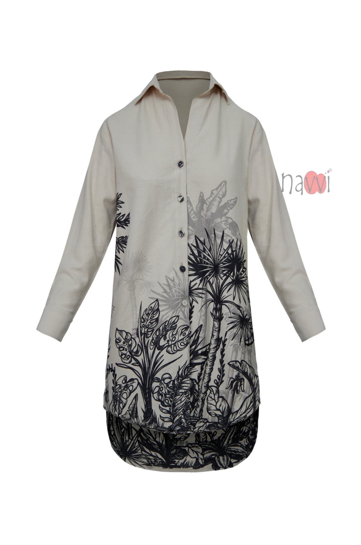 Palm Tree Printed Short Dress - Navvi.in