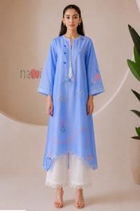 Lavender Bloom Embroidered Kurta