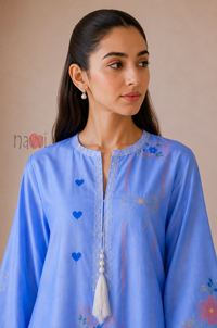 Lavender Bloom Embroidered Kurta