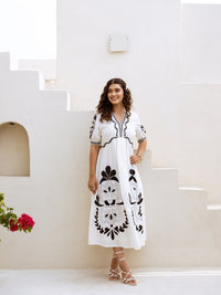 Embroidery White Maxi Dress