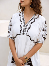 Embroidery White Maxi Dress