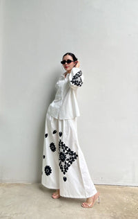 Monochrome Floral Statement Co-Ord Set for Women