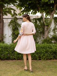 Peach Embroidered Dress