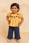 Yellow Top & Bottom Set for Girls