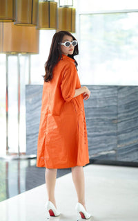 Women’s Cutwork Detail Shirt Dress - Navvi.in