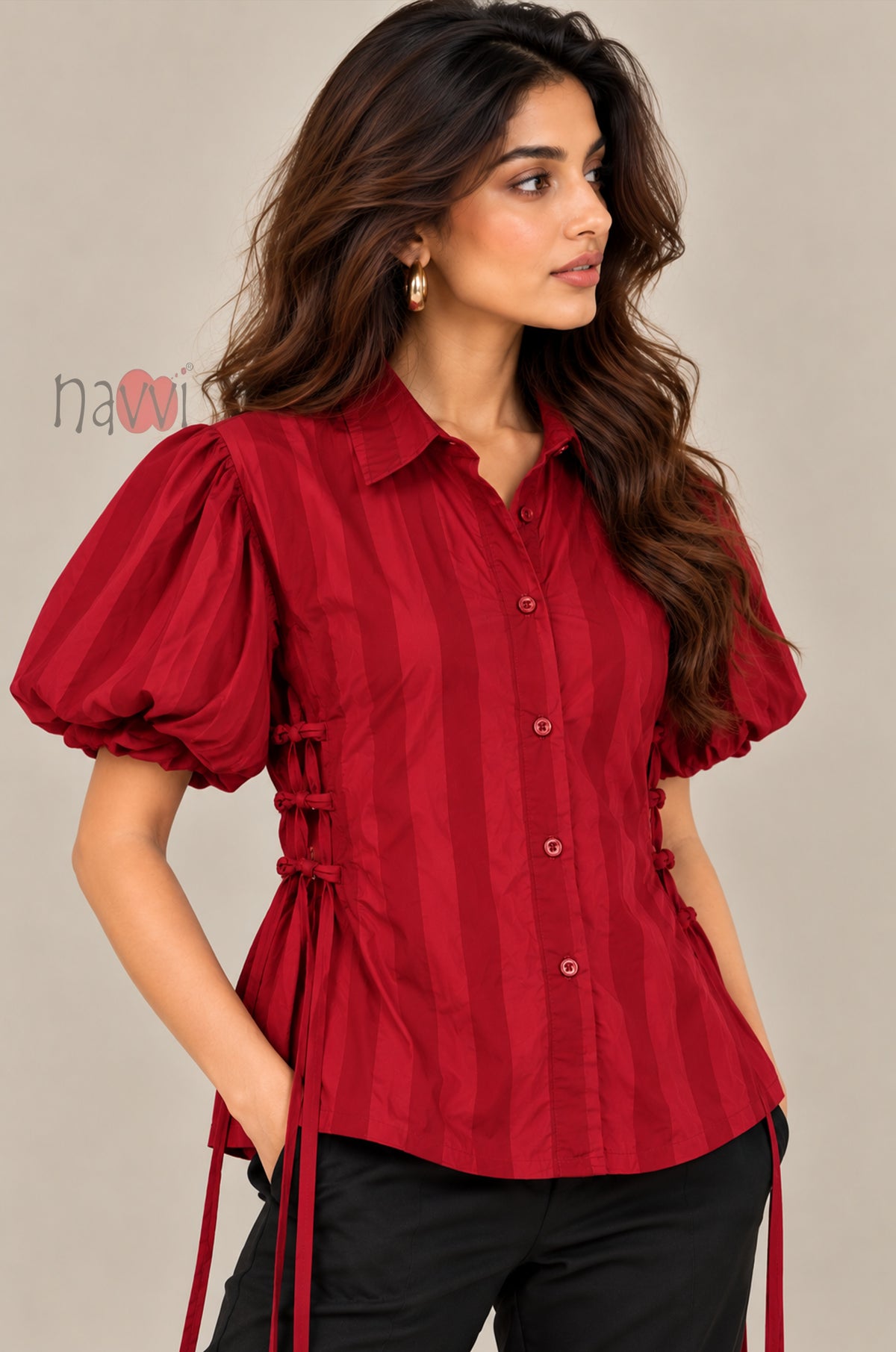 Red Floral Patchwork Shirt