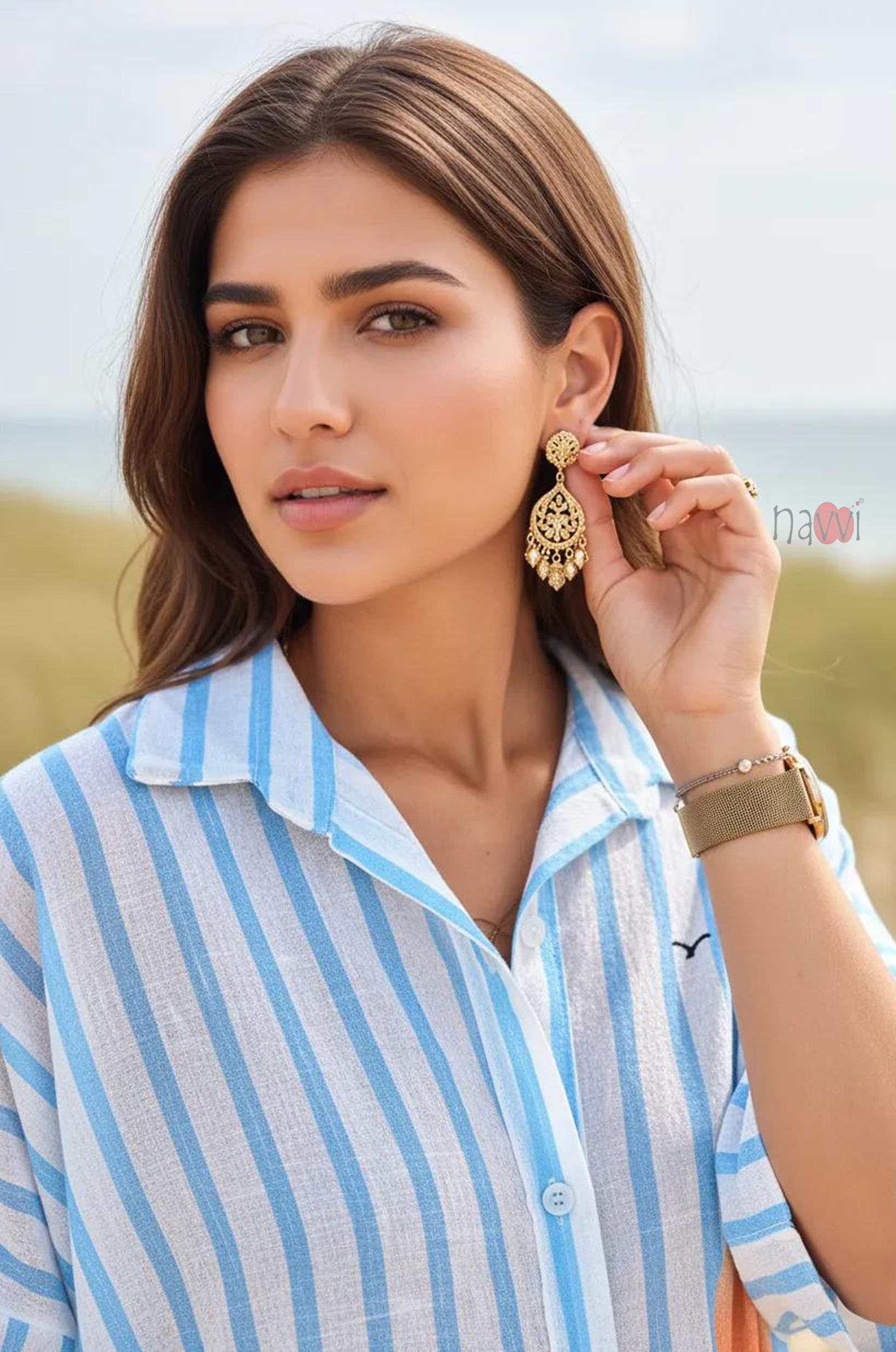 Vacation Scene Print Breezy Shirt Dress - Navvi.in