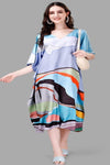 Abstract Print V - Neck Kaftan - Navvi.in