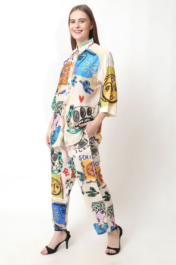 Abstract Printed Co - ord Set - Navvi.in