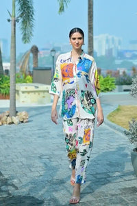 Abstract Printed Co - ord Set - Navvi.in