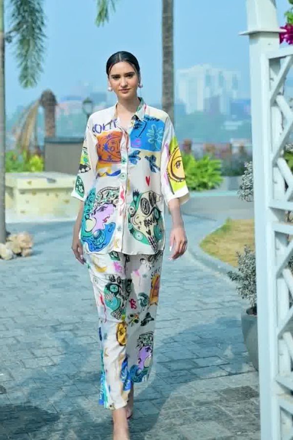 Abstract Printed Co - ord Set - Navvi.in