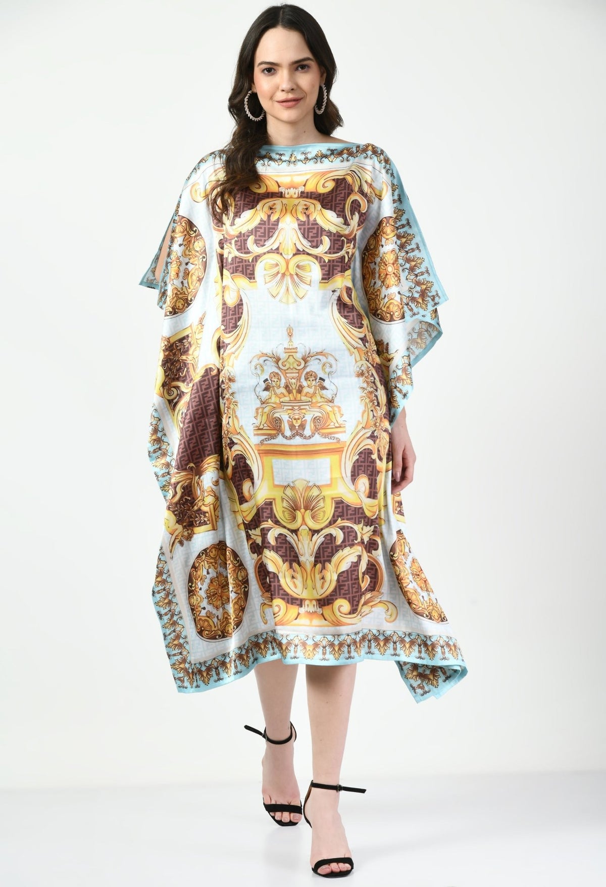 Abstract Vintage Kaftan Dress - Navvi.in