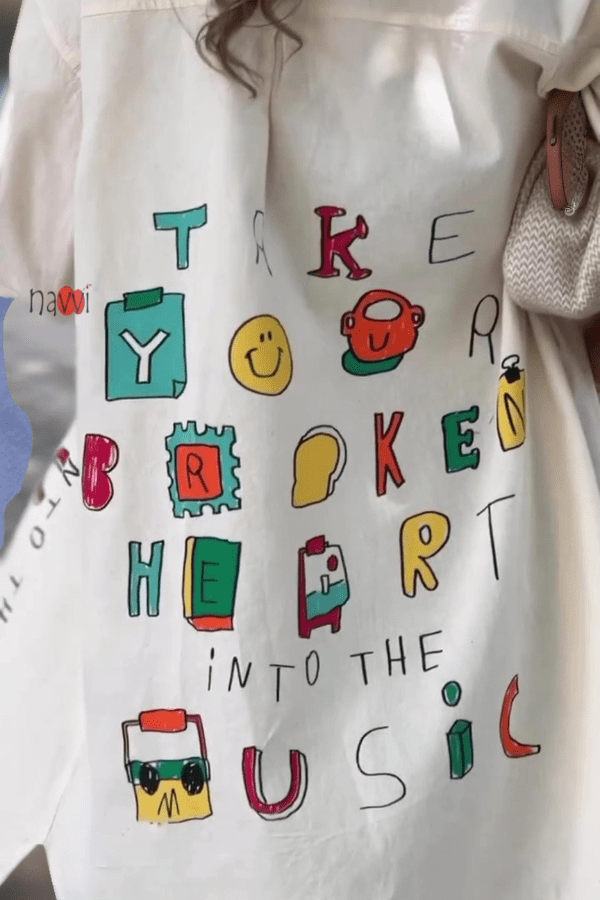 Alphabet Doodle Print Shirt - Navvi.in