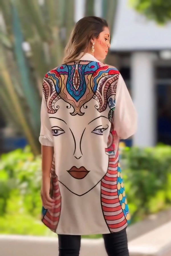 Artistic Face Back Printed Shirt - Navvi.in