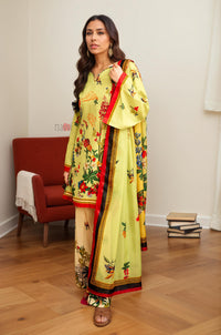 Vibrant Lime and Red Border Print 3-Piece Set