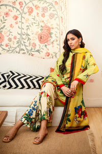 Vibrant Lime and Red Border Print 3-Piece Set
