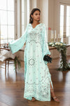 Glacier Blue Women’s Printed Kaftan Maxi Dress