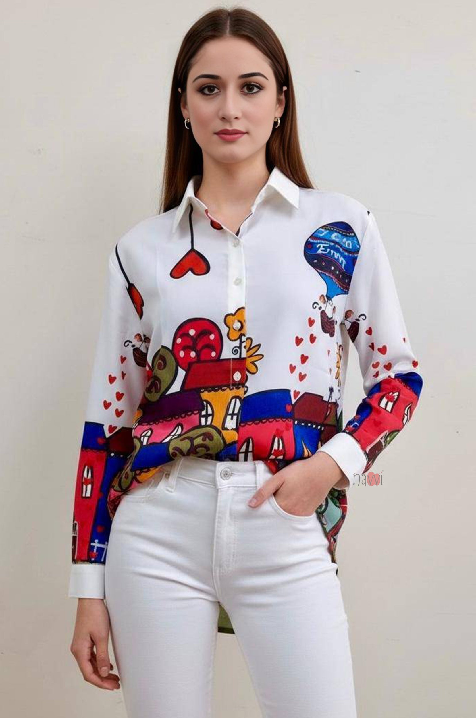 Artistic Print Casual Shirt