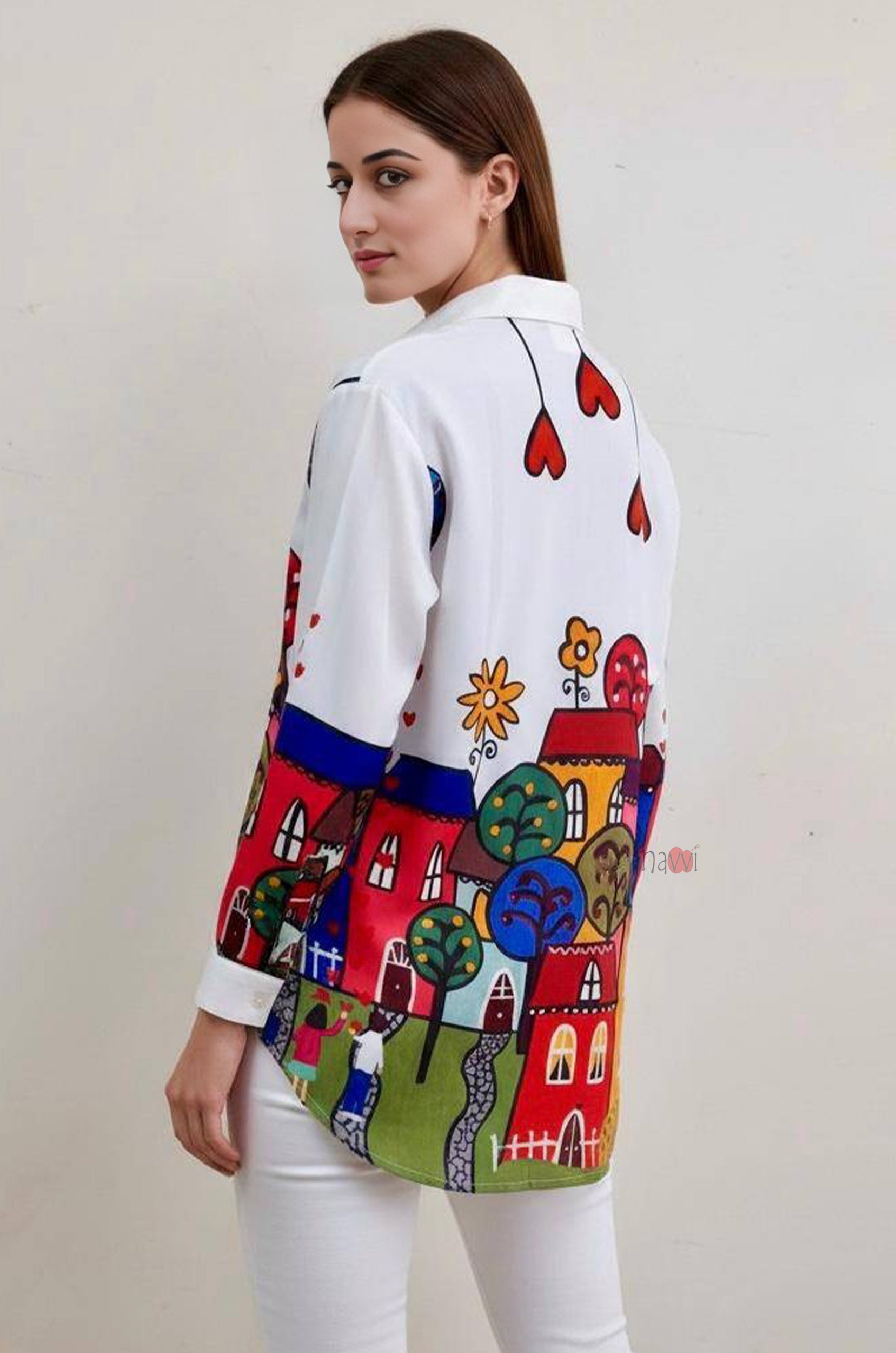 Artistic Print Casual Shirt