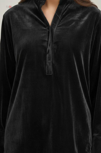 Elegant Black Velvet Easy-Fit Co-Ord