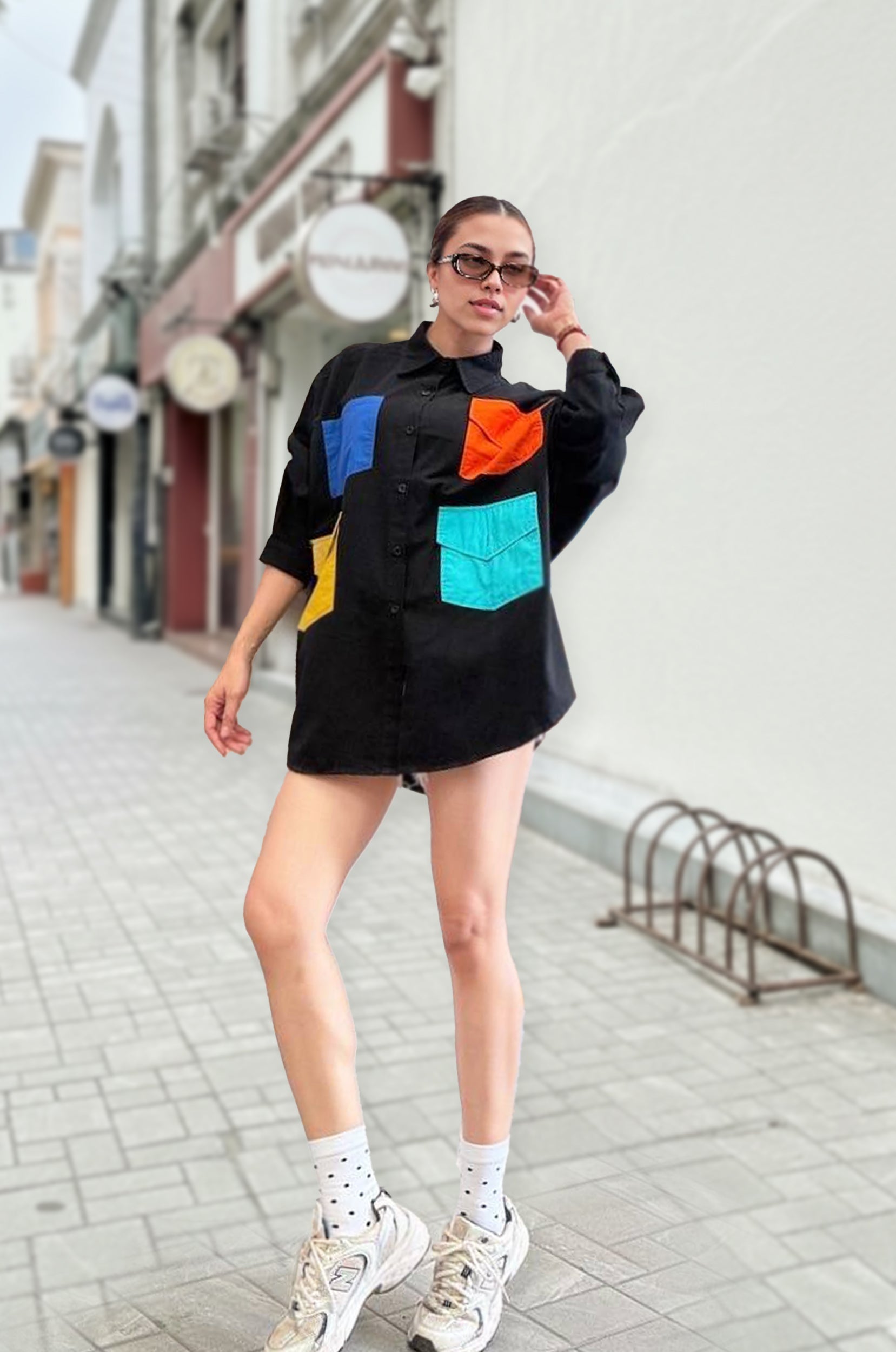 Bold Patch Pocket Oversized Shirt
