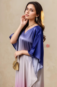 Ombre Satin Breeze kaftan Digital Printed