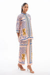 Band Collar All Over Printed Co - Ord Set - Navvi.in
