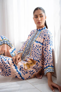 Band Collar All Over Printed Co - Ord Set - Navvi.in