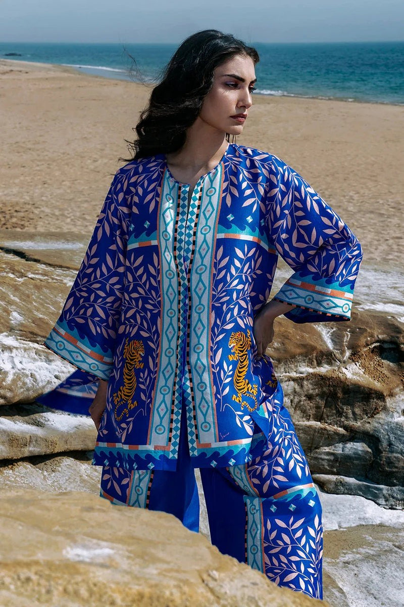 Band Collar All Over Printed Co - Ord Set - Navvi.in