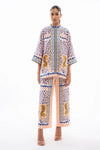 Band Collar All Over Printed Co - Ord Set - Navvi.in